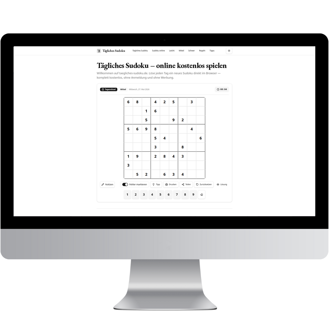 Tägliches Sudoku – Kostenlose Sudoku-Web-App – Webdesign Referenz Rosenheim